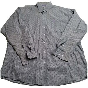 Cinch Long Sleeve Button Up Shirt Men's Large 100% Cotton Western Cowboy
